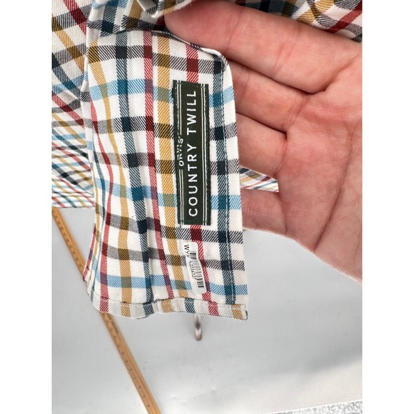 ORVIS Country Twill Checkered Button Down Long Sleeve Shirt Men's Medium - Picture 3 of 12